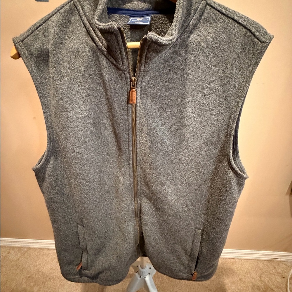 Vineyard Vines Gray Fleece Vest Men’s Large | Full Zip